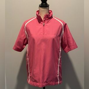 Glenmuir Golf 1/4 Zip Pink Short Sleeve Windbreaker Pullover Women’s size Small